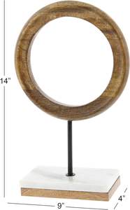 Escultura circular con bajo de mármol Centro de mesa decorativo para el hogar Vajilla Acentos - Product Image 4