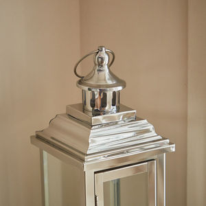 Portavelas de pilar de Metal de acero inoxidable cuadrado de lujo moderno 2025 en níquel para decoraciones navideñas y del hogar - Product Image 4