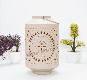 Premium Classic Modern <b>Large</b> Pink Metal Candle Lantern Garden Hanging Handmade Candle Holder Home Outdoor Lantern for Wedding - Product Image 1