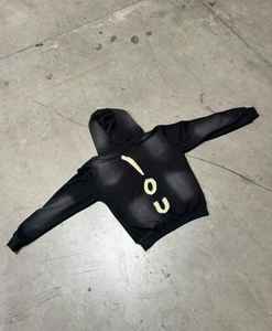 Pantalon de survêtement à capuche zippé 100% coton personnalisé ensemble de jogging vintage en détresse broderie patch survêtement à capuche - Product Image 2