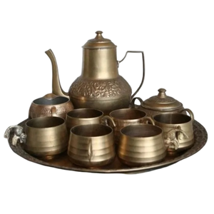 Service à café ou à thé vintage en laiton de haute qualité avec finition martelée pour la maison et les ustensiles de cuisine d'hôtel - Product Image 2