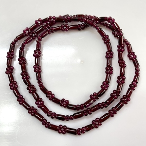 สร้อยคอลูกปัดโกเมนทำด้วยมือสีแดง - Product Image 4