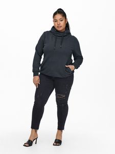 Sudaderas con capucha de cuello alto de 400GSM para mujer, personalizables con logo, de felpa francesa, en blanco - Product Image 4