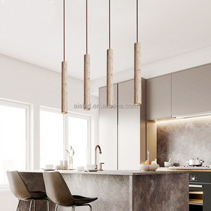 Lustre en pierre naturelle à LED, luminaire suspendu pour salon, luxe moderne - Product Image 4