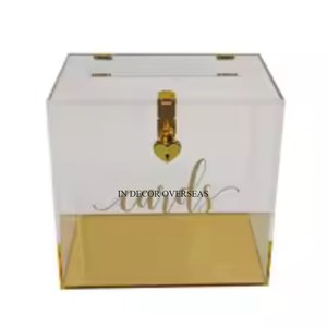 Ensemble de 3 boîtes de cartes d'invitation de mariage en acrylique transparent de qualité luxueuse et personnalisé avec logo disponible - Product Image 6