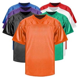Orange and Customized All Color Football Wear 100% Polyester Short Sleeve V Neck Sportswear American Football Jersey Shirts Tops - Product Image 1
