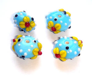 Cuentas de vidrio, materiales artísticos y artesanales, cuentas sueltas en negro, azul y blanco para hacer joyas, collar, pulsera, decoración de pendientes - Product Image 3