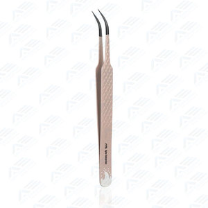 Juego de pinzas para extensión de pestañas Pinzas para pestañas con volumen de punta de fibra con puntas de precisión curvas y en ángulo profesionales - Product Image 3