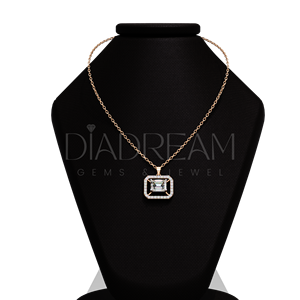 Collier exclusif en argent sterling 925 Moissanite VVS Clarity Emerald Cut pour femme Dernier anniversaire de fête de mariage - Product Image 2