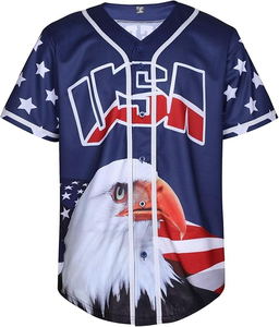 Men Baseball Jersey Custom Sublimation <b>Heat</b> Transfer Printing Baseball Shirts & Tops Made From Pakistan - Product Image 1
