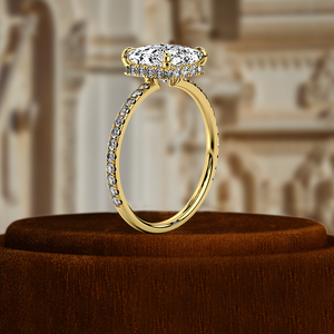 แหวนเพชรทรงเจ้าหญิง 1 กะรัต รับรองโดย IGI แหวนหมั้นเพชรเพฟเซ็ตเพาะเลี้ยงในห้องปฏิบัติการ แหวนแต่งงานทองคำ 14k สีเหลือง - Product Image 4