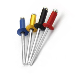 Rivets à tête plate colorés personnalisés, rivets à tête ouverte, rivets à pression DIN7337 en aluminium coloré - Product Image 1