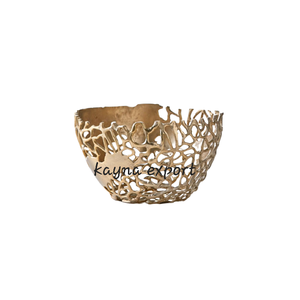 Bol à fruits en métal artisanal avec support en bois de cerf vintage Décoration de table finie antique Caractéristique polie et jetable - Product Image 6