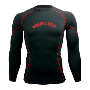 High Quality Wholesale Jiu Jitsu Fitness <b>Swim</b> Shirts for <b>Men</b> Custom Logo Printed Long Sleeve MMA Rash Guard Breathable UPF50+ - Product Image 3