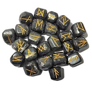 Cubo de hematita Juego de Runas de cristal Piedra de energía Wicca natural para adivinación e intuición Reiki Meditación Protección vikingo - Product Image 6