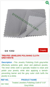 Tissu de polissage gris/blanc traité GS 1302 coton pour bijoutiers pour outils de bijoux et outils de bijoux - Product Image 2