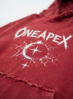 Ensemble survêtement décontracté 2 pièces pour femme, rouge délavé, avec sweat à capuche et pantalon de survêtement, coupe régulière, motif graphique vieilli, style streetwear