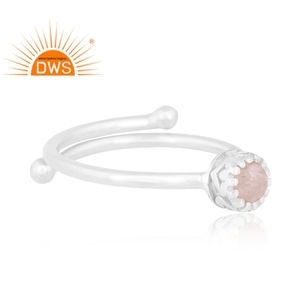 Best Selling Fine Sterling Silver Natural Rainbow <b>Moon</b> Stone Gemstone Stackable <b>Ring</b> Custom Jewelry Manufacturer - Product Image 2