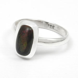 Solide 925 argent Sterling noir opale pierre précieuse fait à la main Design classique pierre de naissance bijoux en pierres précieuses 925 estampillé bagues en argent OEM - Product Image 2