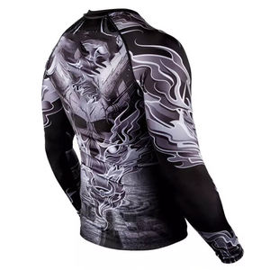 Protector de erupción de manga corta unisex de alta calidad, diseño personalizado, ropa de gimnasio de compresión con protección solar Anti-UV para protector de erupción - Product Image 4