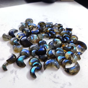 Pierre précieuse de Labradorite grise naturelle en forme de croissant de lune Pierres de cabochon en vrac de toutes tailles sculptées à partir de pierre naturelle - Product Image 5