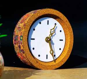 Stylish Eco-Friendly Cork Table Clock Desk Organizer with Customizable Design & Size Kapson Globex Brand From India - Product Image 1