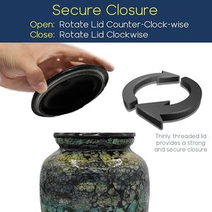 Handmade <b>Large</b> Adult Size Mosaic Glass Cremation <b>Urn</b> Unique Artwork for Funerals Individual Tiles Applied Hand Made Aluminium - Product Image 4