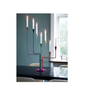 Portavelas de Metal elegante de lujo con marco artístico adecuado para decoración de fiestas, bodas y celebraciones de aniversario - Product Image 1