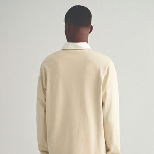 เสื้อรักบี้แขนยาวผ้าแคนวาสคุณภาพดีเยี่ยมสำหรับผู้ชาย ระบายอากาศได้ดี ผลิตจากผ้าฝ้าย 100% ขายดี มีไซส์ใหญ่ - Product Image 4