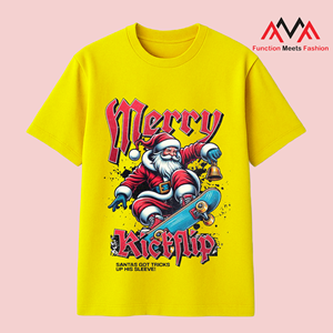 T-shirt décontracté avec motif d'anime de Noël festif |   Vêtements de vacances unisexes en tricot 100% polyester |   Prix d'usine OEM/ODM - Product Image 2