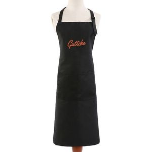 ผ้ากันเปื้อนสำหรับทำอาหารสีดำแบบใช้ได้ทั้งชายและหญิงผ้าฝ้ายโพลีเอสเตอร์กันน้ำสำหรับร้านอาหารห้องครัวเชฟ - Product Image 2