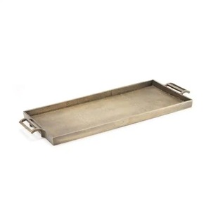 Bandeja decorativa de aluminio de latón antiguo, diseño moderno, motivo de fruta, hecha a mano, nueva bandeja de tocador mínima para servir para cocina y dormitorio - Product Image 2