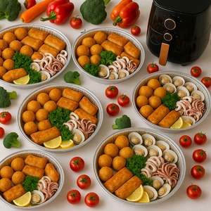 Fournisseur vietnamien de casseroles rondes en aluminium de 8 pouces pour pizza, friteuse à air et plats à emporter - Product Image 1