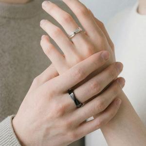 Jeulia Classic Crossover Couple <b>Ring</b> Set in Sterling <b>Silver</b> Fine Jewelry - Product Image 5