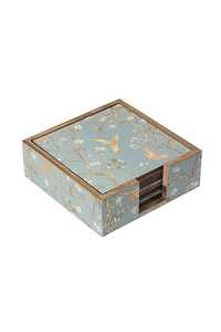 Dessous de verre en bois Ensemble de sous-verres plats carrés à motifs multiples pour la décoration de la maison - Product Image 3