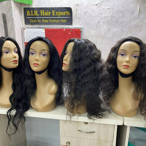 Media Peluca de pelo Remy indio estilo ondulado rizado crudo Grado de pelo Remy de alta calidad - Product Image 1