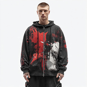 Sweat à capuche à double fermeture éclair, sweat à capuche ample pour homme, sweat à capuche en polaire épais pour homme, sweat à capuche pour homme - Product Image 6