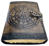 Libro de hechizo personalizado hecho a mano LIBRO DE Wiccan Magic Pentagram diario de cuero genuino diario cuaderno nuevo libro de notas de tapa dura