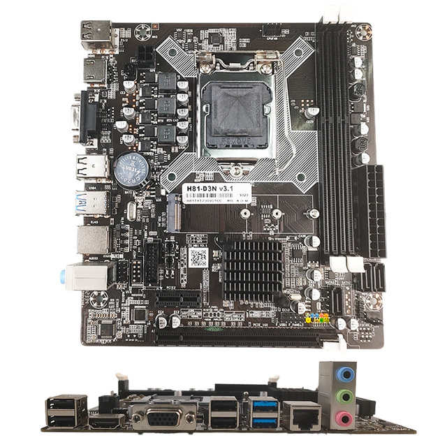 PCWINMAX Cheap Computer Motherboard H81 Motherboard LGA1150 DDR3 Dual Channel 16GB Micro ATX Board New for Desktop Office PC