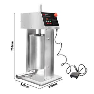 Máquina Eléctrica para Rellenar Salchichas y Hacer Churros - 15L - 90W - Acero Inoxidable - incl. Control de pedal y 3 boquillas para rellenar salchichas - Product Image 2