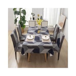 Séduisant Twin-Toned 100% Coton Chinois Lin Durable Lavable Brodé Léger Rectangle Simple Nappe Haut de Gamme - Product Image 4