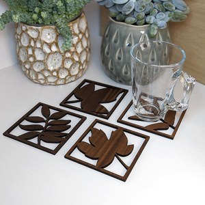 Modern Epoxy Coaster Set with Swirl Design Stylish Abstract Art Resin and Stone Coasters for Home and Office Classic Style - Product Image 1