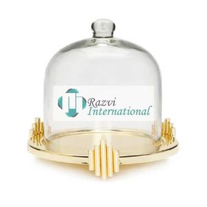 Bougeoirs en verre sur support floral doré 2 tailles Bougeoirs de nouvelle conception Bougeoir de style mariage de créateur de luxe - Product Image 2