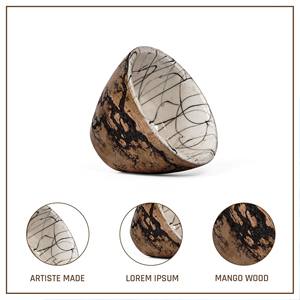 Bol de terre en résine moyenne taille de produit personnalisée faite à la main en Inde avec bois et résine pour les fêtes meilleur prix en ligne - Product Image 6