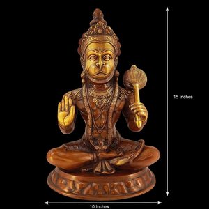 Handmade Brass Hanuman <b>Statue</b> Bajrang Bali Murti Traditional Modern Design for Home Decoration for Diwali Wedding or Birthday - Product Image 3