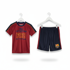 Conjunto de Fútbol Infantil Ligero de Verano, Inspirado en el FC Barcelona, Camiseta y Pantalones Cortos |   Uniforme de Fútbol Personalizado con Sublimación - Product Image 6