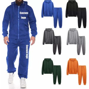 2025 venta al por mayor personalizado hombres deportes gimnasio Fitness 100% algodón polar traje Jogger chándal hombre chándal entrenamiento Jogging desgaste trajes - Product Image 2