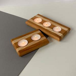 Porte-bougie chauffe-plat en bois artisanal pour la décoration de la maison, centre de table de mariage, style rustique de ferme, idée cadeau unique - Product Image 5