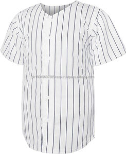 High Quality <b>Mens</b> Pinstripe Embroidered Baseball Jersey Custom Stripe Baseball Jersey With Embroidery - Product Image 2