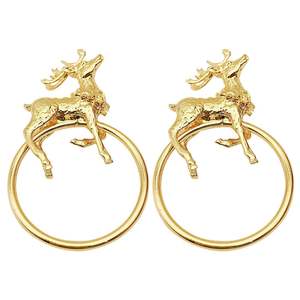 Anneau de serviette en métal de qualité supérieure en forme de renne, conçu pour rehausser l'accueil des fêtes avec une touche décorative magnifique - Product Image 1